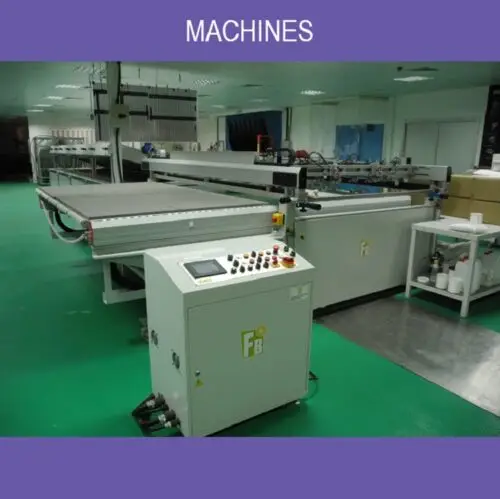 Photo showing a Large Format Silk Screen printer used in making Electroluminescent Light Panel.